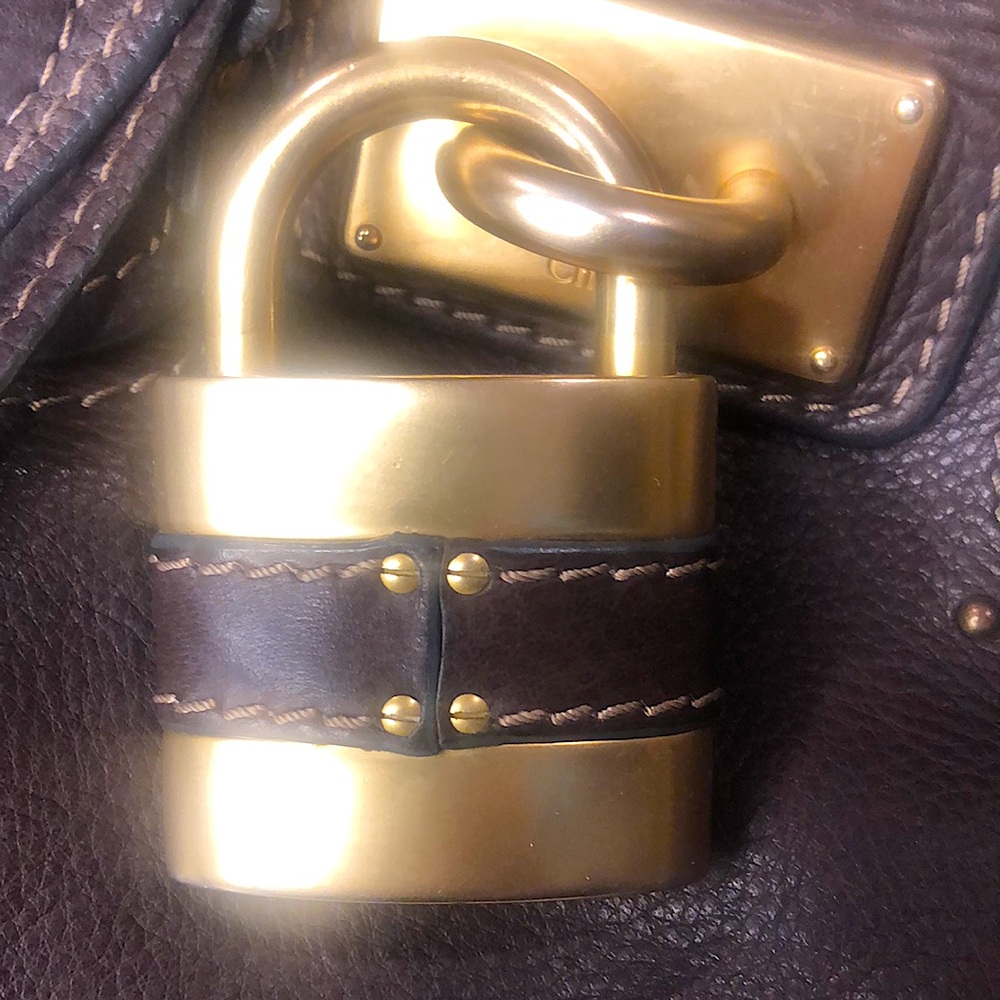 CHLOE Paddington Mocha Brown Leather Bag with Lock & Key Mint Condition - Picture 8 of 17
